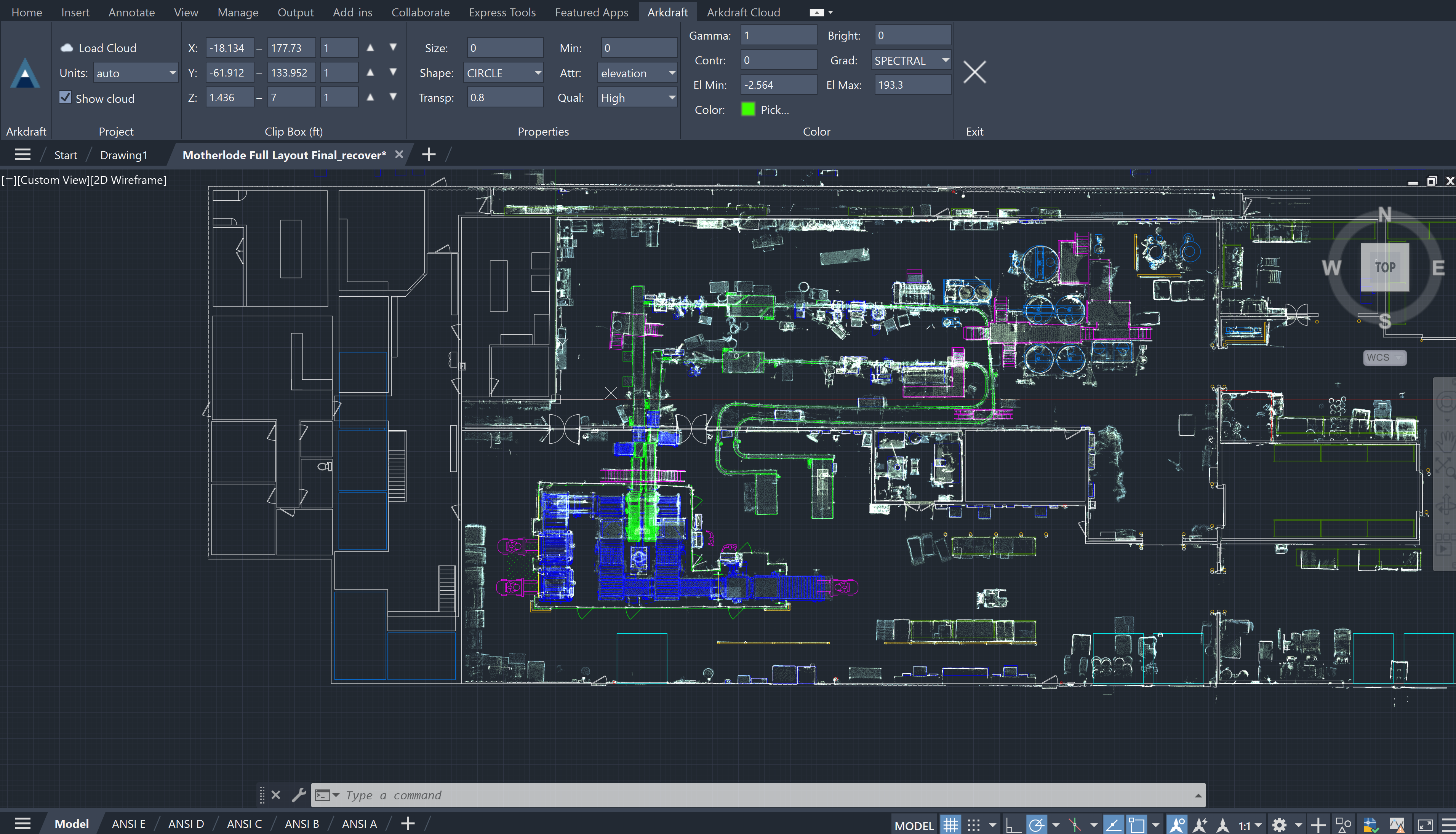 Point cloud inside AutoCAD